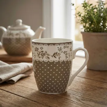 keramický hrnek CHICA DREAMS AND FLOWERS tmavý 350 ml