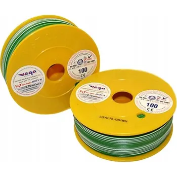 elektrický kabel Kabel LGY/H05V-K 0,75 mm2 100m Zeleno-Bílý