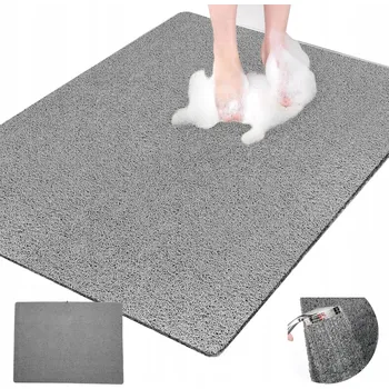 Protiskluzová podložka PROSTISKLUZOVÁ PODLOŽKA 80x100cm ROHOVÁ DO SPRCHOVÉHO KOUTU ŠEDÁ ODPORNÁ