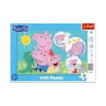 Trefl Puzzle v rámu 15 dílků prasátko Pepa, Nejmilejší prasátko