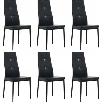 Jídelní židle Jídelní židle s krystalky, černé, 43x43,5x96 cm, umělá kůže