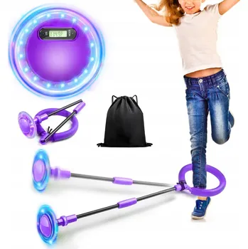 Hopsadlo Fialový skákací míč s LED počítadlem na kotník pro děti 4+ HULA HOOP