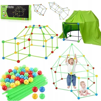 ostatní stavebnice SADA PRO STAVBU PEVNOSTÍ STAN TRUBIČKY KULIČKY STAVEBNICE DIY HRAČKA