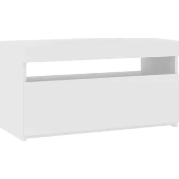 Televizní stolek Bílá TV skříňka s RGB LED osvětlením 75 x 35 x 40 cm