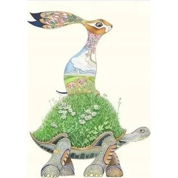 Přání A142 B6 + obálka Želva a zajíc