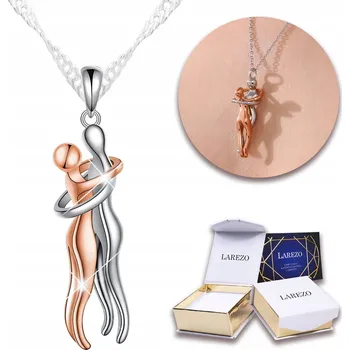 Náhrdelník Stříbrný náhrdelník Objímající se pár Objetí Miluji Tě STŘÍBRO 925