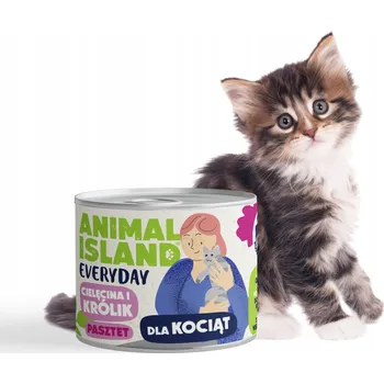 Krmivo pro kočku Vlhké krmivo pro koťata Animal Island telecí králík 200 g