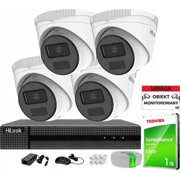 Bezpečnostní kamera Monitorovací sada Hikvision 4MPx PoE, 4 venkovní kamery IPCAM, aplikace