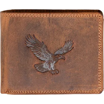 Peněženka WILD Pánská kožená peněženka bez přezky - hnědá - Orel