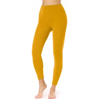 Dámské legíny Zateplené legíny s vysokým pasem dámské MS-ATX Hořčicové 3XL/4XL