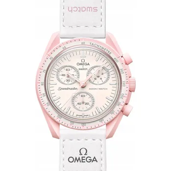 Hodinky Swatch Omega Bioceramic Moonswatch Mission to Venus Růžová
