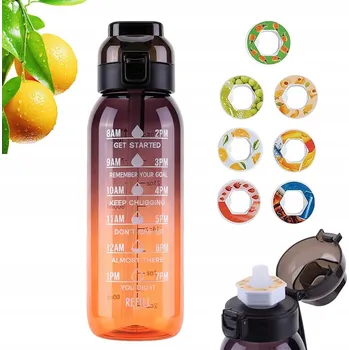 Láhev Sportovní láhev na vodu o objemu 1 litr se 7 ochucenými kapslemi