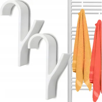 Věšák 2x BÍLÝ HÁČEK VĚŠÁK NA RADIÁTOR DO KOUPELNY DRŽÁK NA RUČNÍK