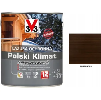 Lak na dřevo V33 Lazura pro venkovní použití, extra odolná, Palisandr 2,5L