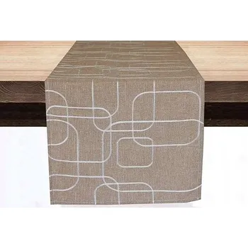 ubrus Dekorativní běhoun na stůl se vzorem řetízku, béžový, 32x183 cm