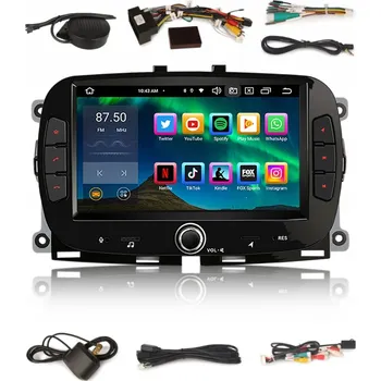 Autorádio 2DIN AUTORÁDIO S NAVIGACÍ ANDROID pro FIAT 500, 500C, 500S, 4/64 GB, DSP, CARPLAY, LTE