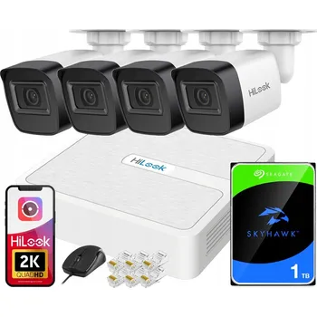 Bezpečnostní kamera Monitorovací sada 4 kamery 4MPx 2K+ venkovní PoE HiLook by Hikvision