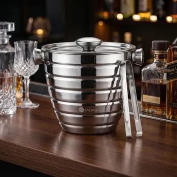 Nádoba na led Kbelík / Nerezová nádoba na led s kleštěmi TADAR NUUK 1,5 l