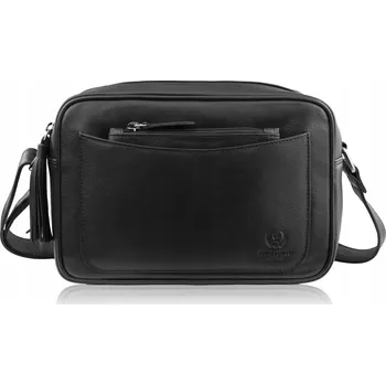 Kabelka Paolo Peruzzi kabelka přes rameno z pravé kůže černá