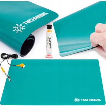 Zabezpečení domácnosti VELKÁ ANTISTATICKÁ SERVISNÍ PODLOŽKA AIXUN 50x40cm + UZEMŇOVACÍ KABEL TAVIDLO