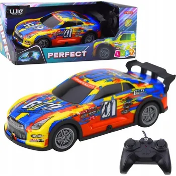 RC model auta Závodní Auto na Dálkové Ovládání RC Svítící Karoserie Modro-Žluté