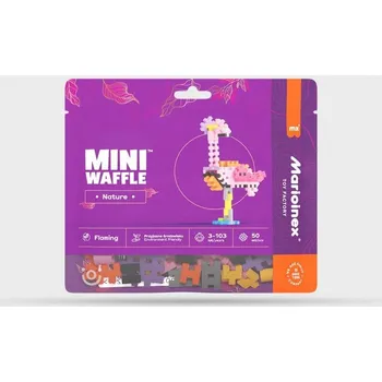 ostatní stavebnice Stavebnice Mini Vafle Nature Plameňák Nature kostky 50 dílků Waffle Marioinex 3+