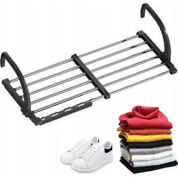 Sušák na prádlo STOJANOVÁ VERTIKÁLNÍ SUŠÁK PRÁDLA, SKLÁDACÍ, ČERNÁ