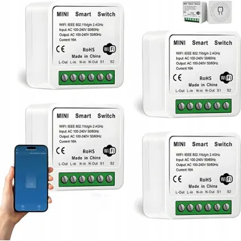 vypínač Chytrá Zásuvka Relé Spínač WiFi TUYA Smart Life 4X Spínač
