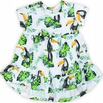 Dívčí šaty Šaty s krátkým rukávem pro holčičku, vzor tukani Nicol, vel. 92