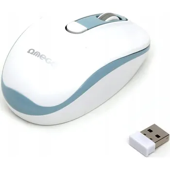Myš BEZDRÁTOVÁ MYŠ OMEGA WIRELESS 1000/1200/1600 DPI 2,4 GHZ BÍLO-MODRÁ