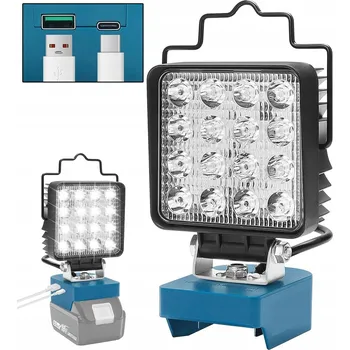 Lampička 48W LED pracovní halogenová lampa s USB a Type-C porty, přenosná