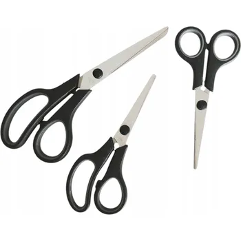 NŮŽKY NOŻYCZKI UNIWERSALNE ŠKOLNÍ KANCELÁŘSKÉ SADA 3 KUSŮ