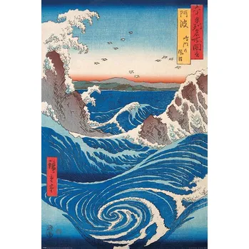 Plakát Plakát Hiroshige Ando Naruto Whirlpool bez rámu 61 x 91,5 cm