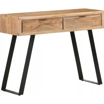 Konferenční stolek Konzolový stolek z masivního akáciového dřeva a oceli, 100x35x76 cm