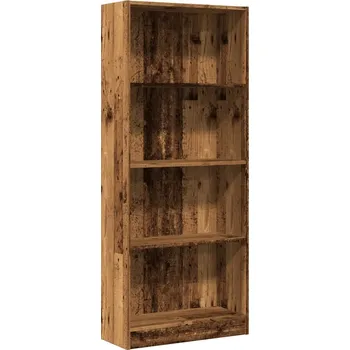 Knihovna Knihovna s otevřenými policemi, staré dřevo, 60 x 24 x 143 cm