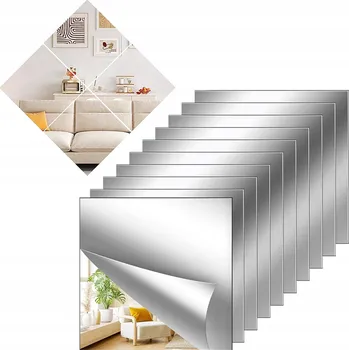 Obraz Sada samolepicích zrcadel na zeď 20x20 cm, 10 ks