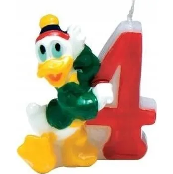 Dortová svíčka Svíčka číslo 4 Kačer Donald (myšák Mickey)
