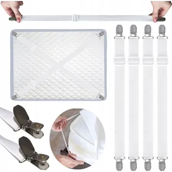 Prostěradlo Páska Klipsy Zapínání Gumičky napínací na prostěradlo Klips 4 ks