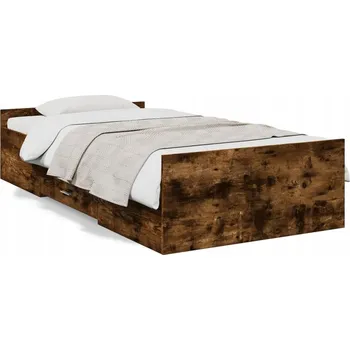 Postel Rám postele se zásuvkami 193x78x40 cm, kouřový dub