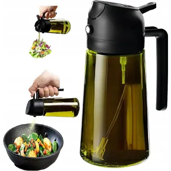 Nádoba na olej a ocet ROZPRAŠOVAČ NA OLEJ, OCET, TMAVÉ SKLO, SKLENĚNÝ DÁVKOVAČ, MLHA, 470 ML