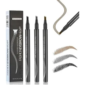 Allony 3ks magická tužka na obočí, voděodolná 3D tužka na obočí se 4 vidlicovými špičkami, 3D tužka