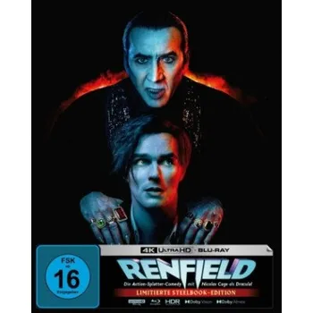 Blu-ray film Renfield, 1 4K UHD-Blu-ray + 1 Blu-ray ( Limitierte Steelbook-Edition mit Fullslip): USA – Chris McKay,Nicholas Hoult,Nicolas Cage,Awkwafina (DE)