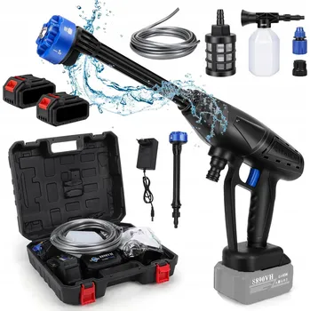 Vysokotlaký čistič BEZDRÁTOVÁ VYSOKOTLAKÁ MYČKA PISTOLE NA VODU NA AUTO 21V + AKU