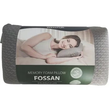 Polštář Ortopedický polštář ZDRAVOTNÍ TERMOELASTICKÝ POLŠTÁŘ WELLPUR šedý 24x42x12 cm