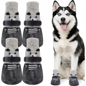 Obleček pro psa PONOŽKY PRO PSA SE SUCHÝM ZIPEM OCHRANNÉ BOTY PROTI SKLUZU NÁVLEKY NA TLAPKY S