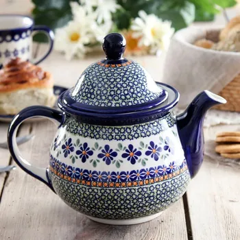 Konvice na čaj Konvice na kávu a čaj Ceramika Bolesławiec 1,6 l - dek. DU60 (druhá jakost)