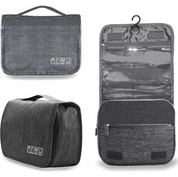 Kosmetická taška CESTOVNÍ KOSMETICKÁ TAŠKA ZÁVĚSNÁ VELKÁ PROSTORNÁ ORGANIZÉR, šedá