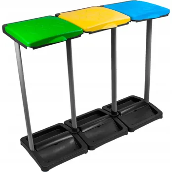 Odpadkový koš Stojan a rám na pytle pro třídění plastů Tris 330 l, vícebarevný