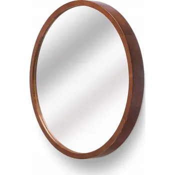 Zrcadlo Zrcadlo nástěnné LEJA kulaté fi475 OŘECH do předsíně obývacího pokoje STYLOVÉ