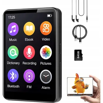 MP3 PŘEHRÁVAČ s Bluetooth, FM Rádiem, 64GB + Sluchátka - Přehrávač Hudby a Audioknih